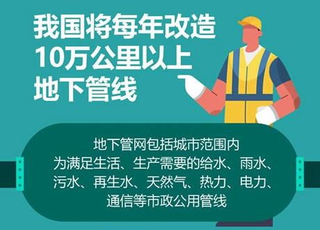 住建部：每年将改造10万公里以上地下管线！